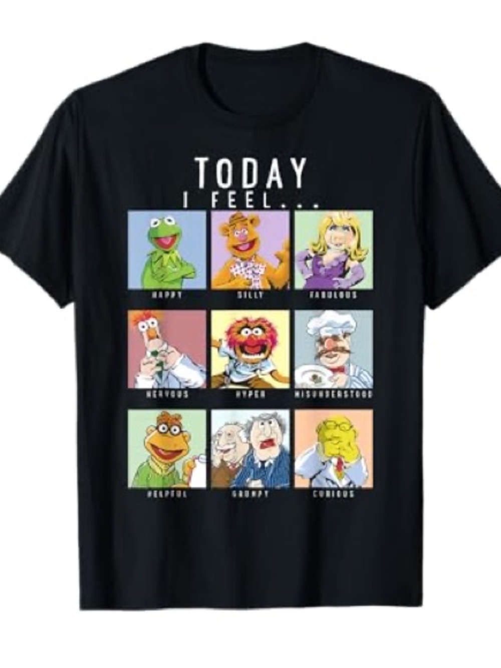 Disney Black 'Today I Feel' Muppet Grid Graphic Tee